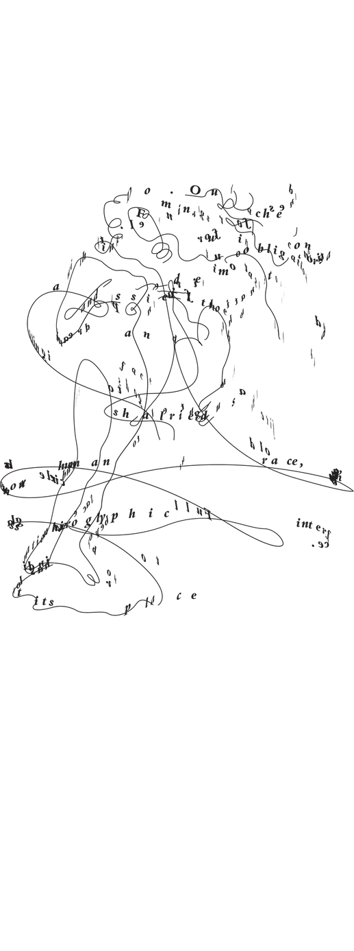 Concrete poetry in which type is used to create an image of Bottecelli's Venus.