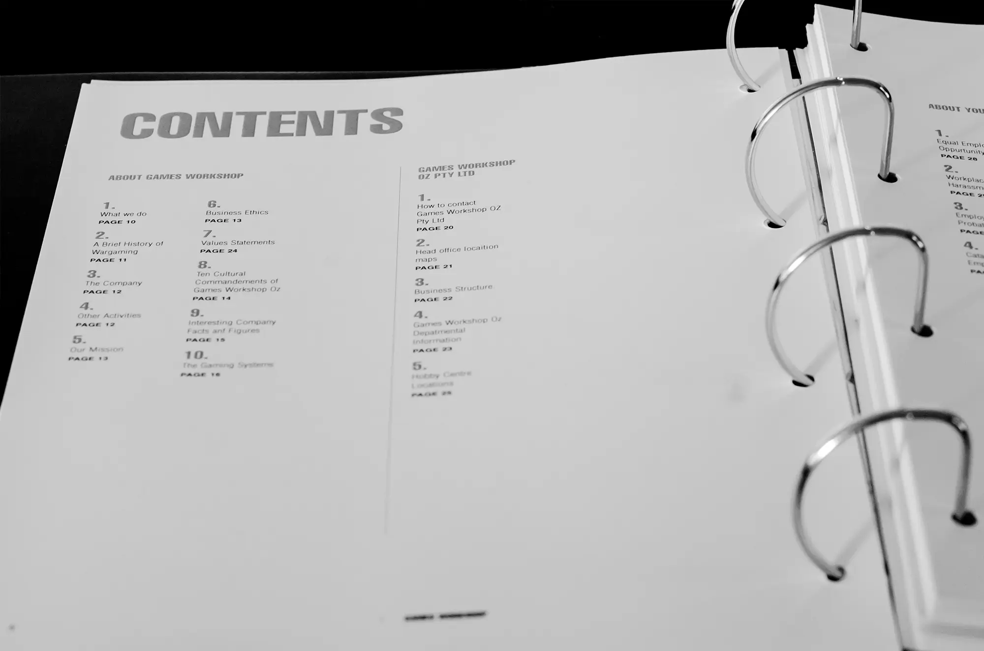 Games Workshop Staff Folder Layout. © Games Workshop Limited 2006