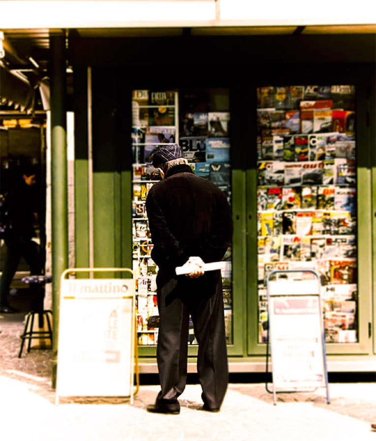 Newsagent stall, Italy