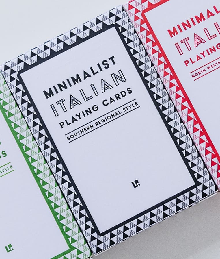 A photo of the Minimalist Italian Playcards packaging